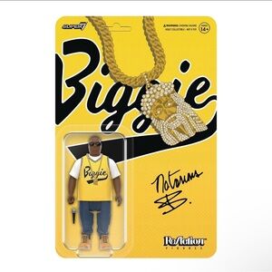 Super7 ReAction Notorious B.I.G. Biggie Smalls Yellow Jersey Action Figure